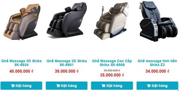 Ghế massage toàn thân Shika các dòng cao cấp